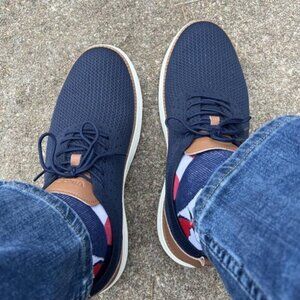 🆕VILOCY Men's Dark Blue Casual Dress Oxfords Business Mesh Breathable Sneakers